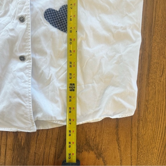 Vintage Authentic Lee Button Front Shirt Patriotic USA Hearts Flag Size Medium - Picture 9 of 12